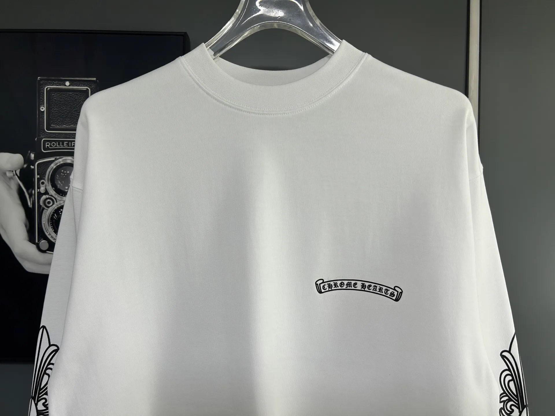 P230 2026 new (exclusive) Chrome Hearts autumn and winter limited edition heavyweight high-weight long-sleeved T-shirt, customized Dreamweaver Yayun ribbed cotton designer concept style Fabric: Heavy 380g Size: S M L XL Color: White Black